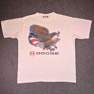 Vintage‎ Dodge Eagle American Flag Graphic Shirt L Mens Patriotic Cadre Athletic